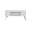 Bradley 62.99 TV Stand White with 2 Media Shelves and 2 Storage Shelves in White with Solid Wood Legs MHC-228BMC6