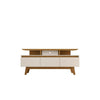 Yonkers 62.99 TV Stand with Solid Wood Legs and 6 Media and Storage Compartments in Off White and Cinnamon MHC-233BMC12