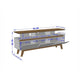 Yonkers 62.99 TV Stand with Solid Wood Legs and 6 Media and Storage Compartments in White MHC-233BMC6