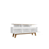 Yonkers 62.99 TV Stand with Solid Wood Legs and 6 Media and Storage Compartments in White MHC-233BMC6