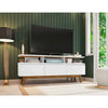 Yonkers 62.99 TV Stand with Solid Wood Legs and 6 Media and Storage Compartments in White MHC-233BMC6