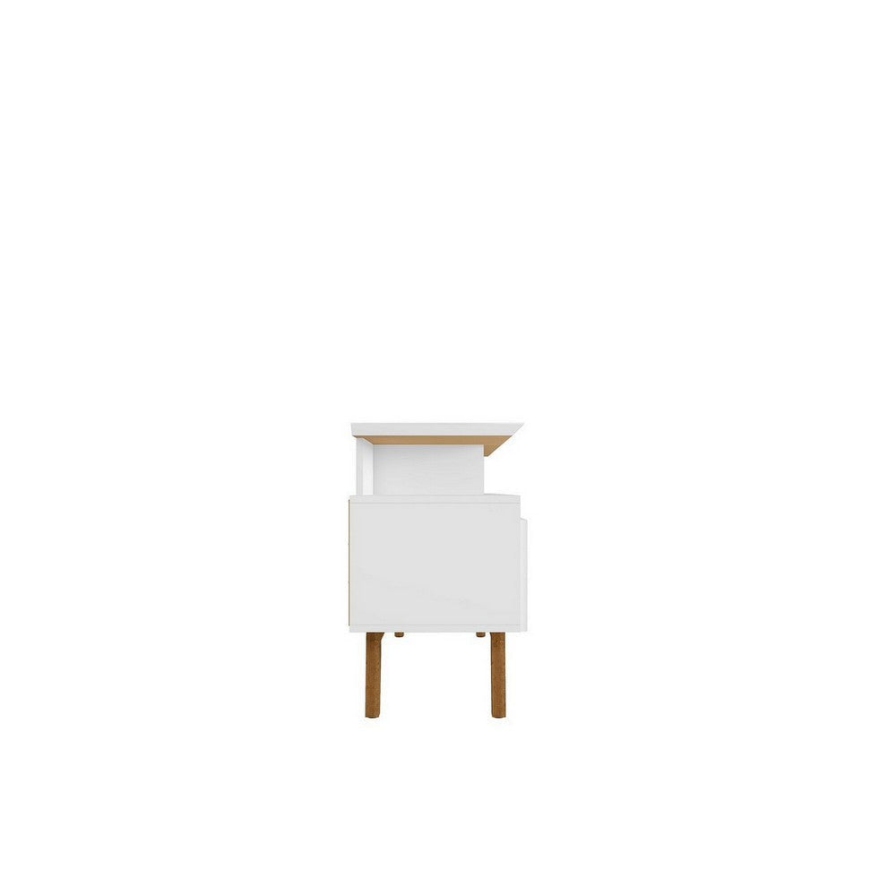 Yonkers 62.99 TV Stand with Solid Wood Legs and 6 Media and Storage Compartments in White MHC-233BMC6