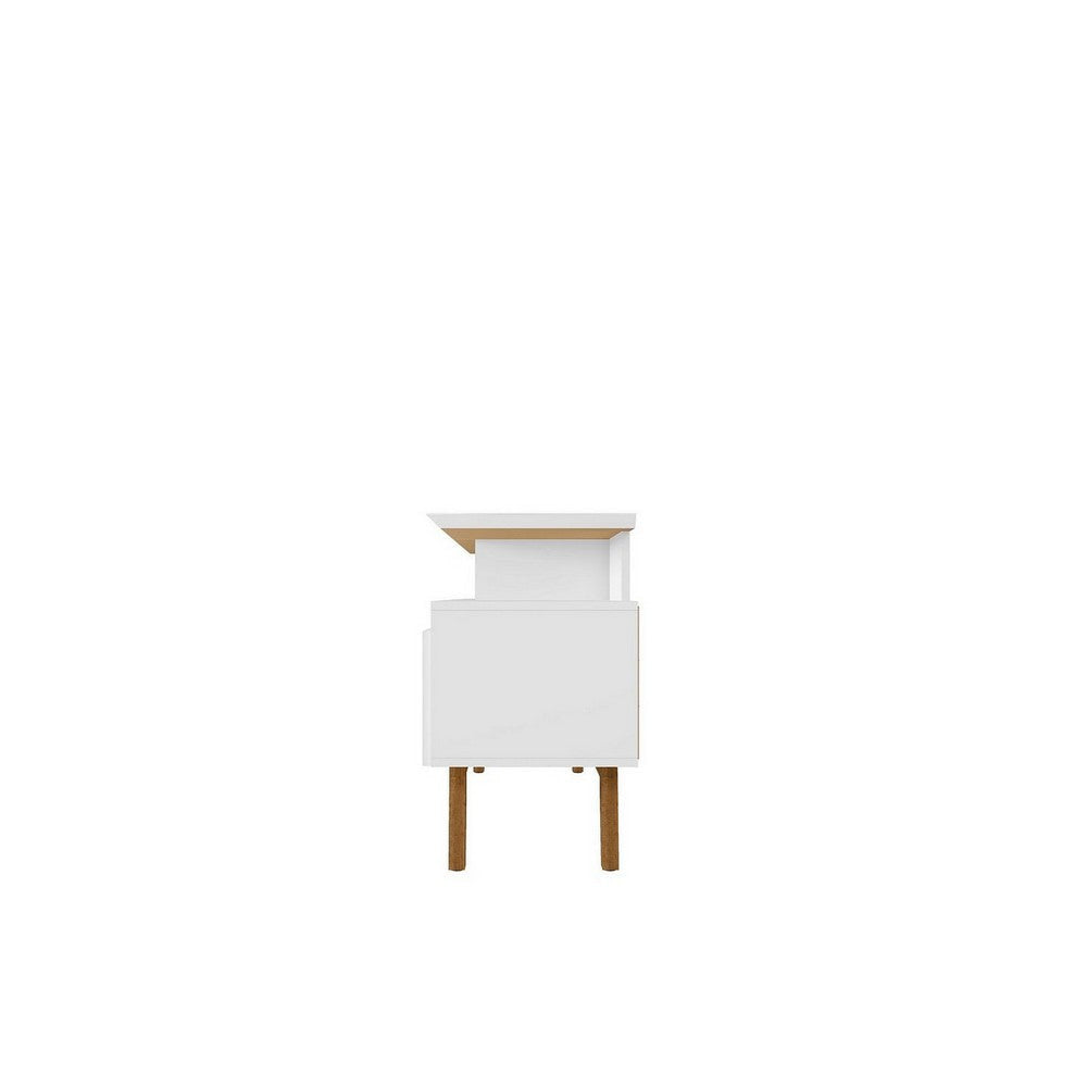 Yonkers 62.99 TV Stand with Solid Wood Legs and 6 Media and Storage Compartments in White MHC-233BMC6