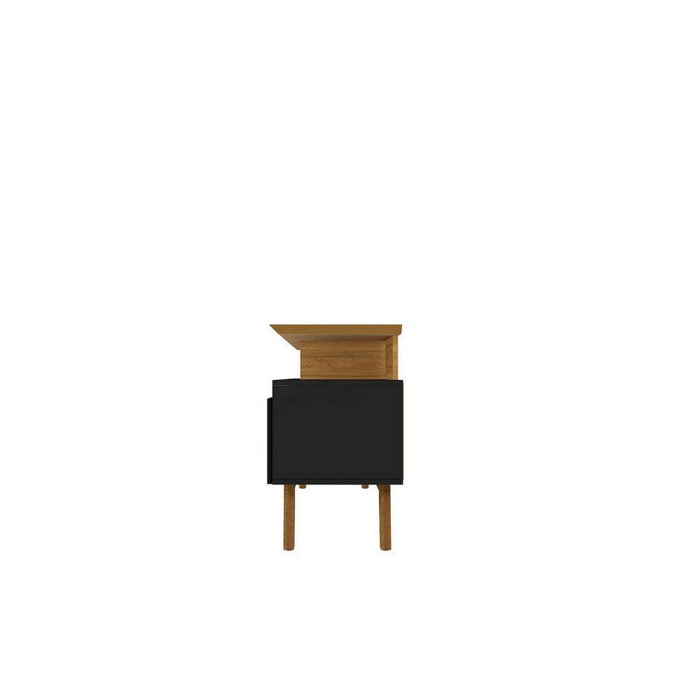 Yonkers 62.99 TV Stand with Solid Wood Legs and 6 Media and Storage Compartments in Black and Cinnamon MHC-233BMC82