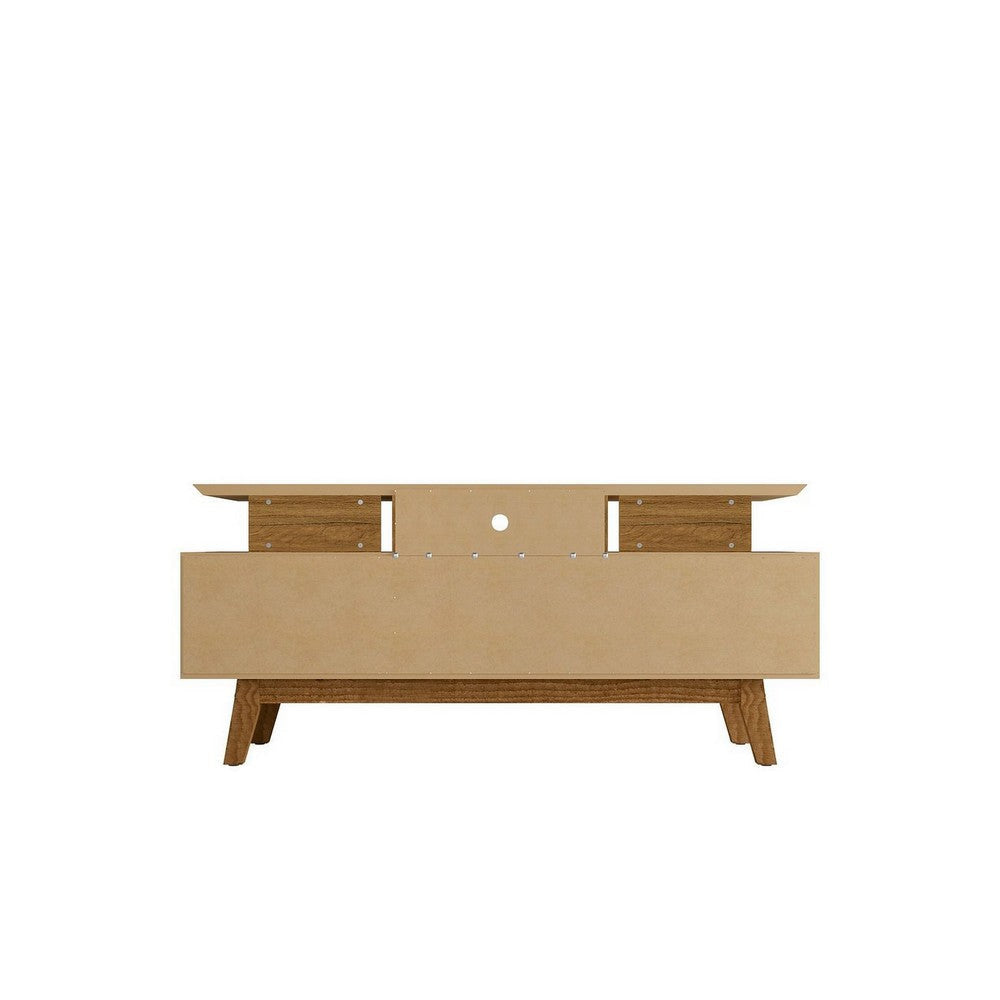 Yonkers 62.99 TV Stand with Solid Wood Legs and 6 Media and Storage Compartments in Black and Cinnamon MHC-233BMC82