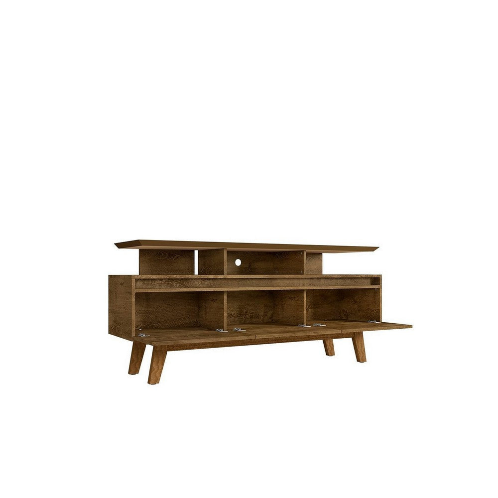 Yonkers 62.99 TV Stand with Solid Wood Legs and 6 Media and Storage Compartments in Rustic Brown MHC-233BMC9