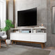 Yonkers 70.86 TV Stand with Solid Wood Legs and 6 Media and Storage Compartments in White MHC-234BMC6