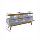 Yonkers 70.86 TV Stand with Solid Wood Legs and 6 Media and Storage Compartments in White MHC-234BMC6