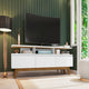 Yonkers 70.86 TV Stand with Solid Wood Legs and 6 Media and Storage Compartments in White MHC-234BMC6