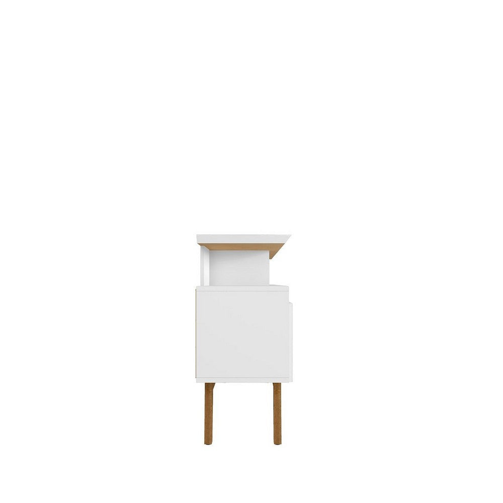 Yonkers 70.86 TV Stand with Solid Wood Legs and 6 Media and Storage Compartments in White MHC-234BMC6