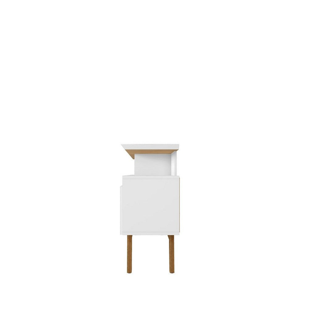 Yonkers 70.86 TV Stand with Solid Wood Legs and 6 Media and Storage Compartments in White MHC-234BMC6