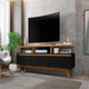 Yonkers 70.86 TV Stand with Solid Wood Legs and 6 Media and Storage Compartments in Black and Cinnamon MHC-234BMC82