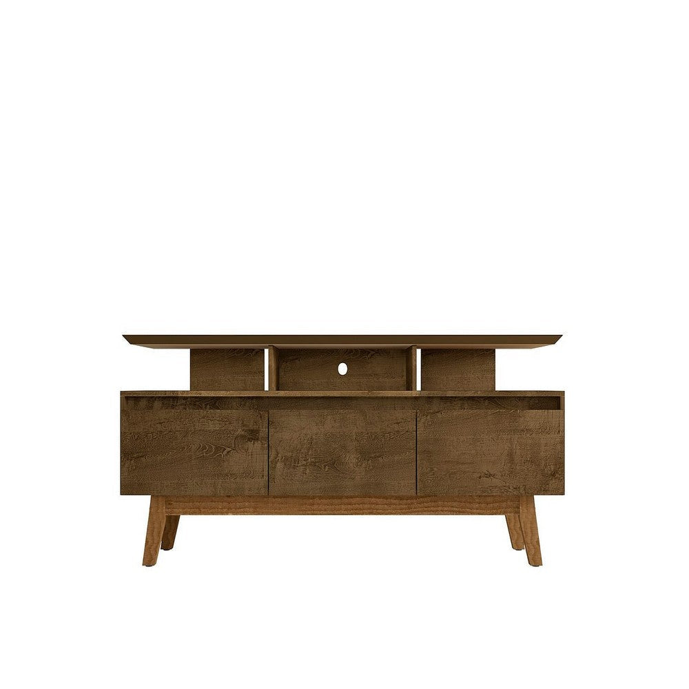Yonkers 70.86 TV Stand with Solid Wood Legs and 6 Media and Storage Compartments in Rustic Brown MHC-234BMC9
