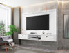 Liberty 70.86 Floating Wall Entertainment Center with Overhead Shelf in White