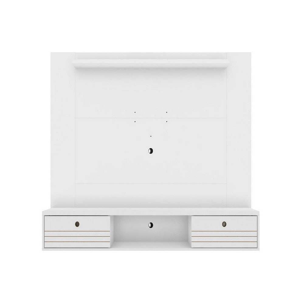 Liberty 70.86 Floating Wall Entertainment Center with Overhead Shelf in White