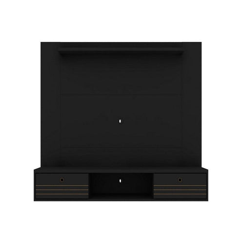 Liberty 70.86 Floating Wall Entertainment Center with Overhead Shelf in Black