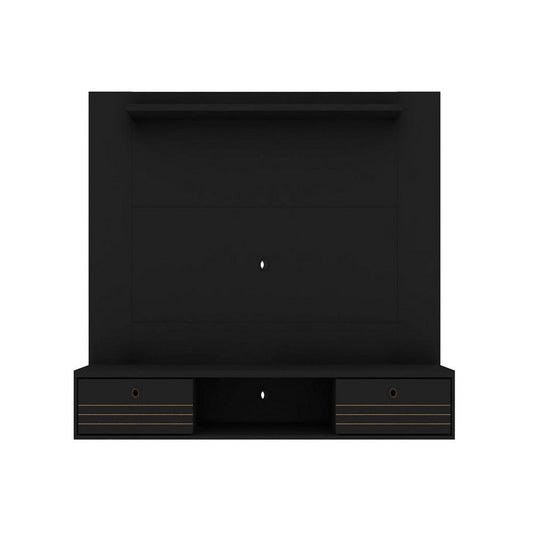 Liberty 70.86 Floating Wall Entertainment Center with Overhead Shelf in Black