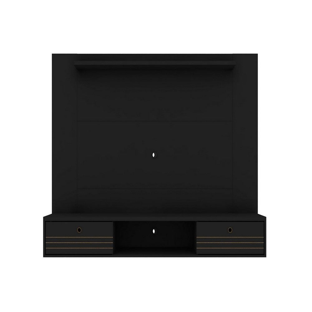 Liberty 70.86 Floating Wall Entertainment Center with Overhead Shelf in Black