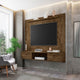 Liberty 70.86 Floating Wall Entertainment Center with Overhead Shelf in Rustic Brown MHC-235BMC9