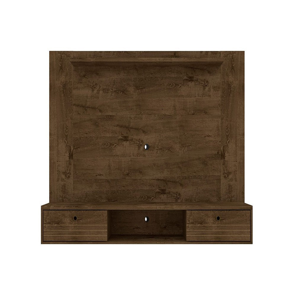 Liberty 70.86 Floating Wall Entertainment Center with Overhead Shelf in Rustic Brown