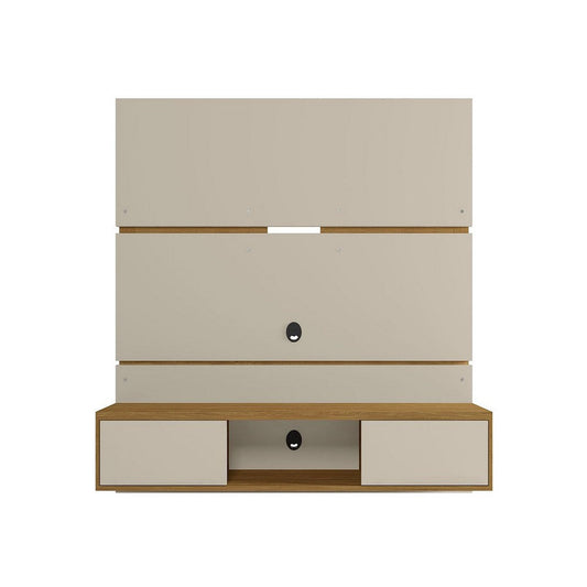 Vernon 62.99 Floating Wall Entertainment Center in Off White and Cinnamon