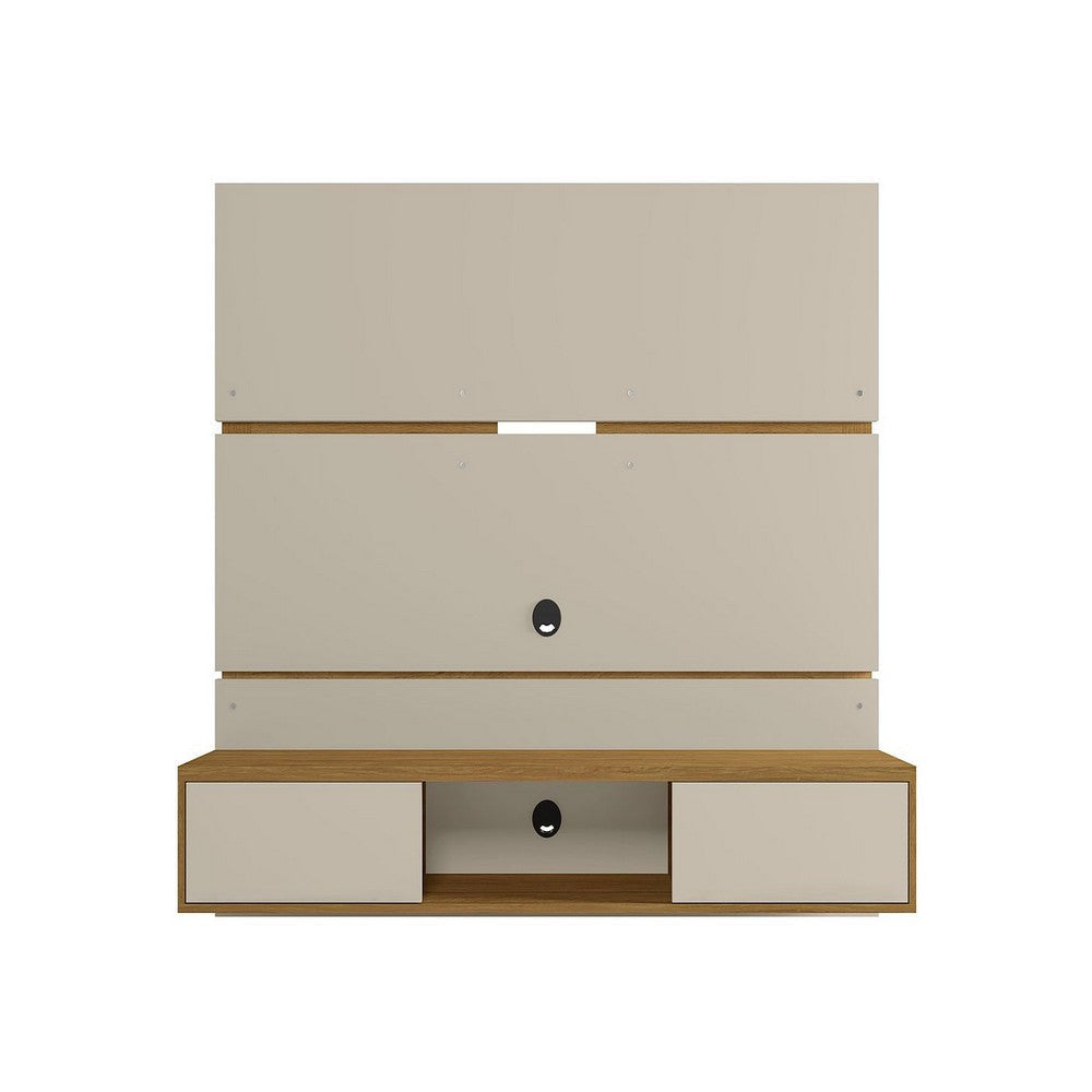 Vernon 62.99 Floating Wall Entertainment Center in Off White and Cinnamon