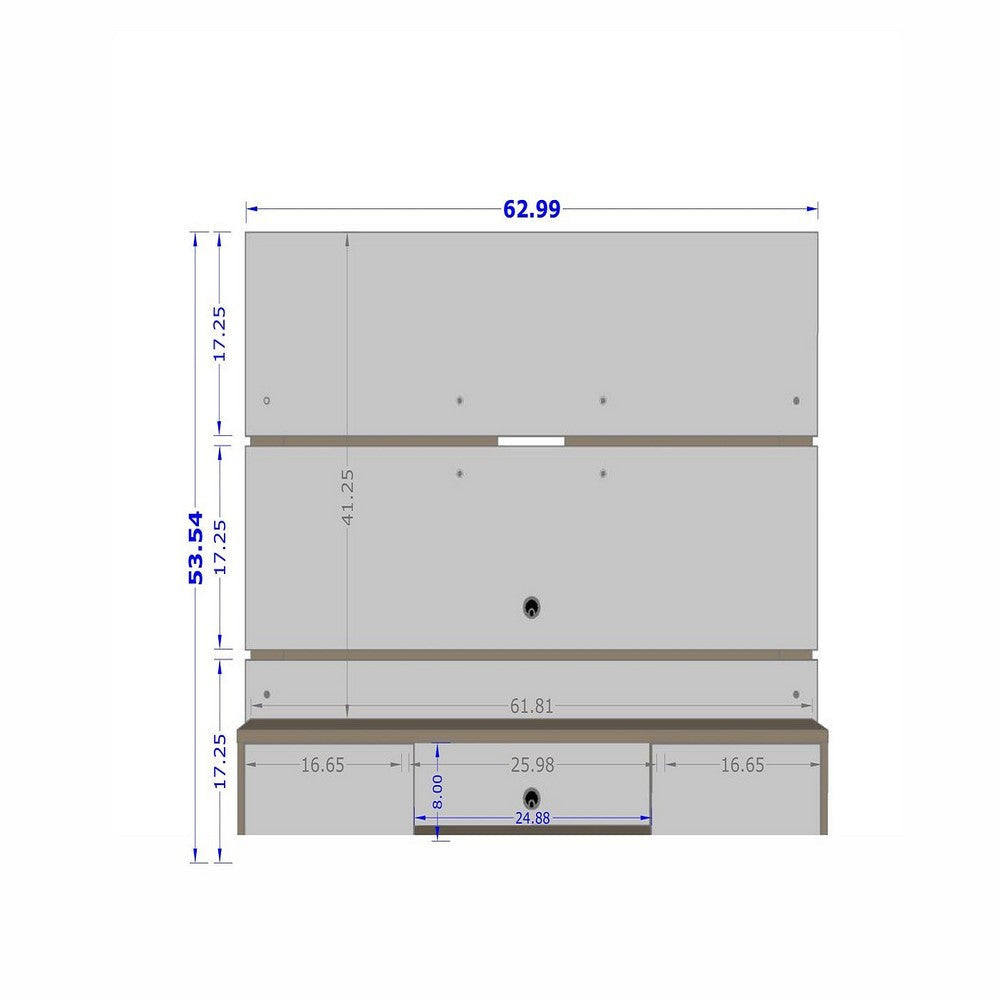 Vernon 62.99 Floating Wall Entertainment Center in Off White and Cinnamon MHC-236BMC12