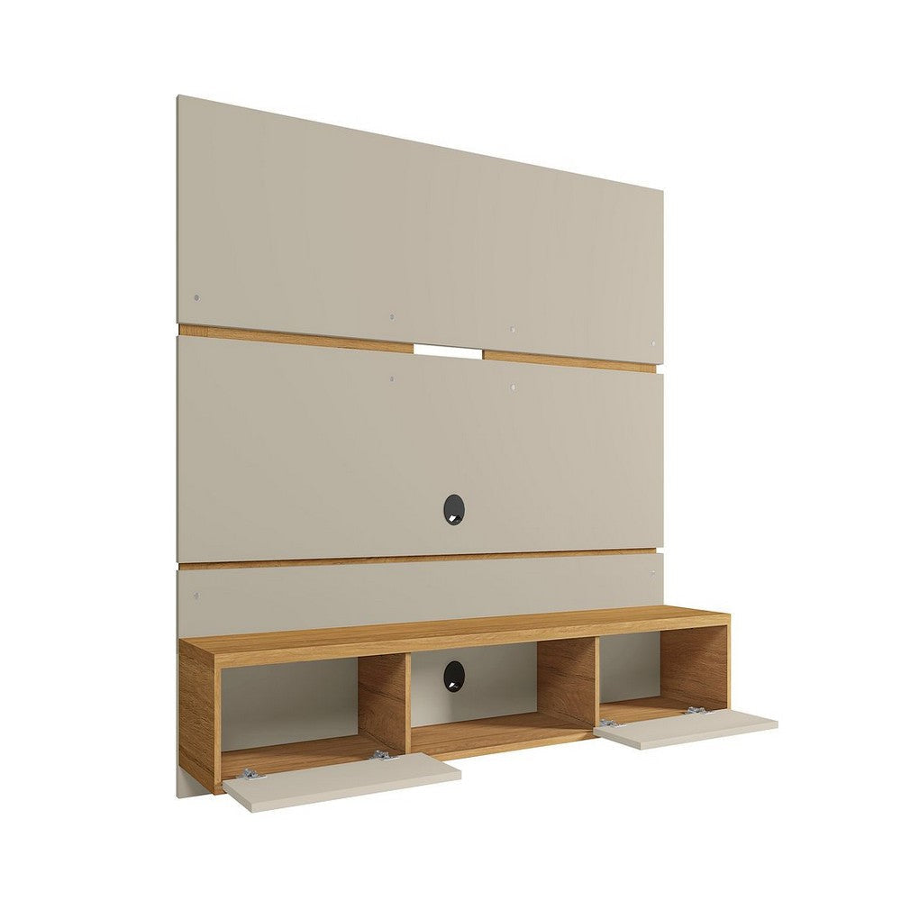 Vernon 62.99 Floating Wall Entertainment Center in Off White and Cinnamon MHC-236BMC12