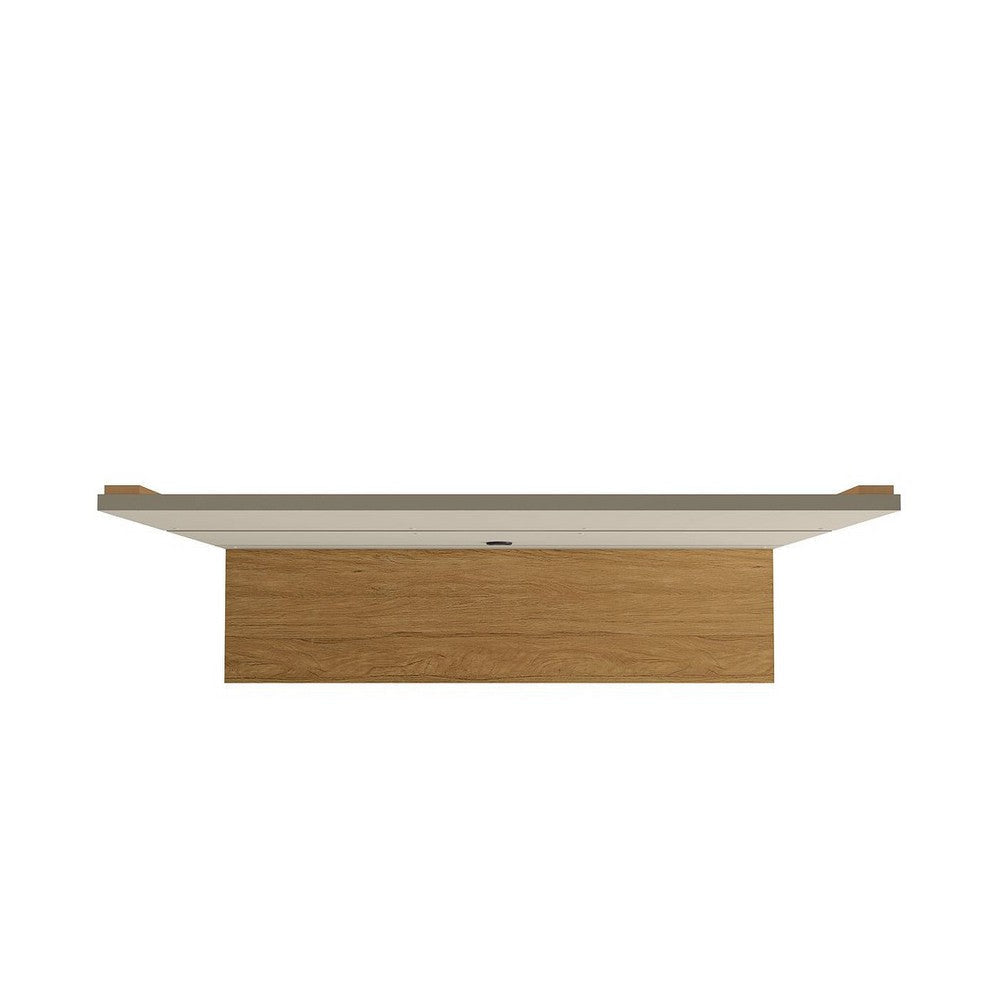 Vernon 62.99 Floating Wall Entertainment Center in Off White and Cinnamon MHC-236BMC12