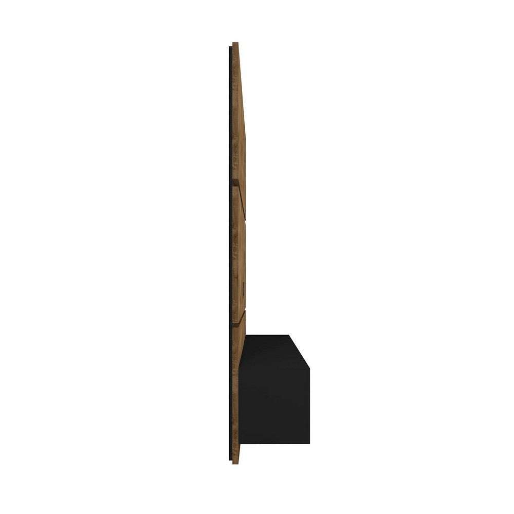 Vernon 62.99 Floating Wall Entertainment Center in Rustic Brown and Black MHC-236BMC98