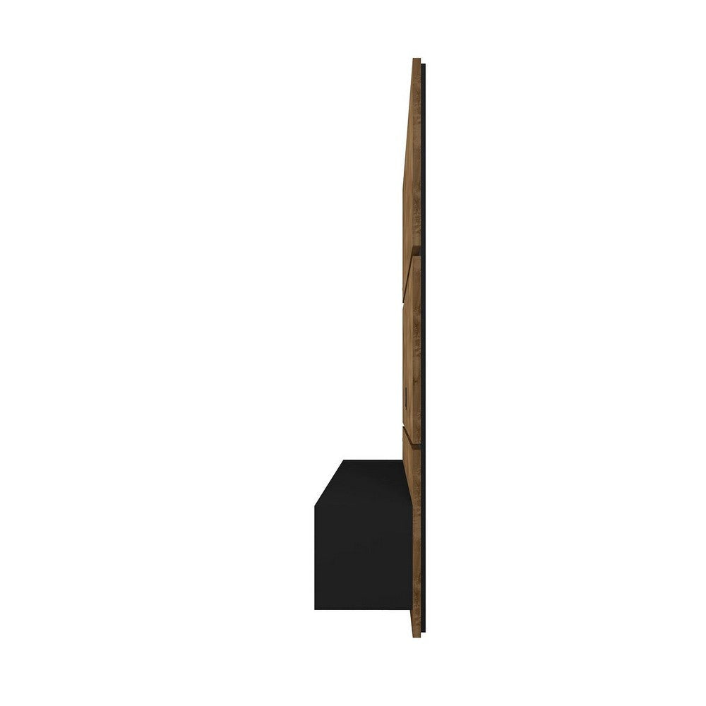 Vernon 62.99 Floating Wall Entertainment Center in Rustic Brown and Black MHC-236BMC98