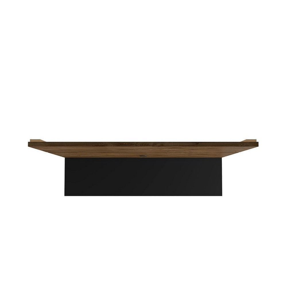 Vernon 62.99 Floating Wall Entertainment Center in Rustic Brown and Black MHC-236BMC98