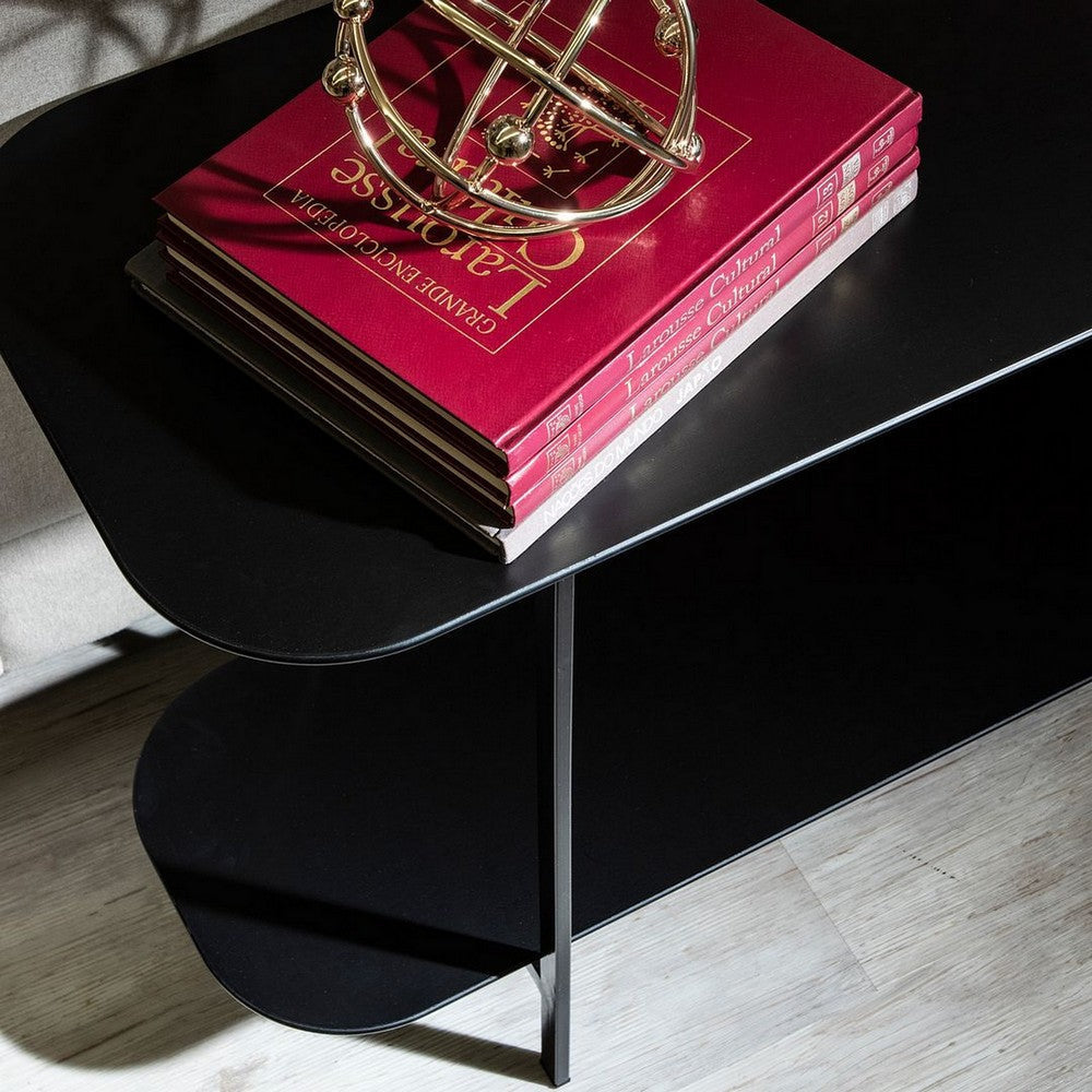 Celine 70.86 Side Table Console with Steel Legs in Black MHC-255551