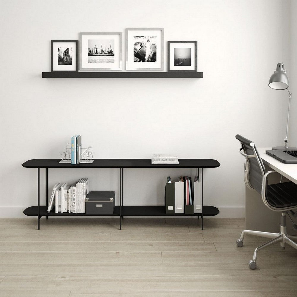 Celine 70.86 Side Table Console with Steel Legs in Black MHC-255551