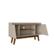 Mid-Century Modern Marcus 53.14 TV Stand with Solid Wood Legs in Greige and Nature MHC-259BMC10