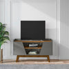 Mid-Century Modern Marcus 53.14 TV Stand with Solid Wood Legs in Grey and Nature
