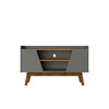 Mid-Century Modern Marcus 53.14 TV Stand with Solid Wood Legs in Grey and Nature