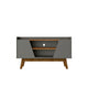 Mid-Century Modern Marcus 53.14 TV Stand with Solid Wood Legs in Grey and Nature
