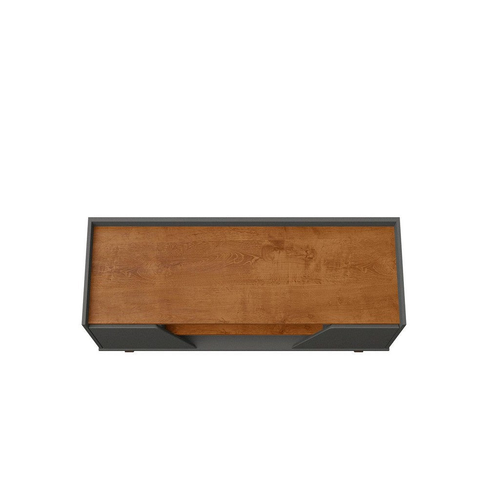 Mid-Century Modern Marcus 53.14 TV Stand with Solid Wood Legs in Grey and Nature MHC-259BMC50