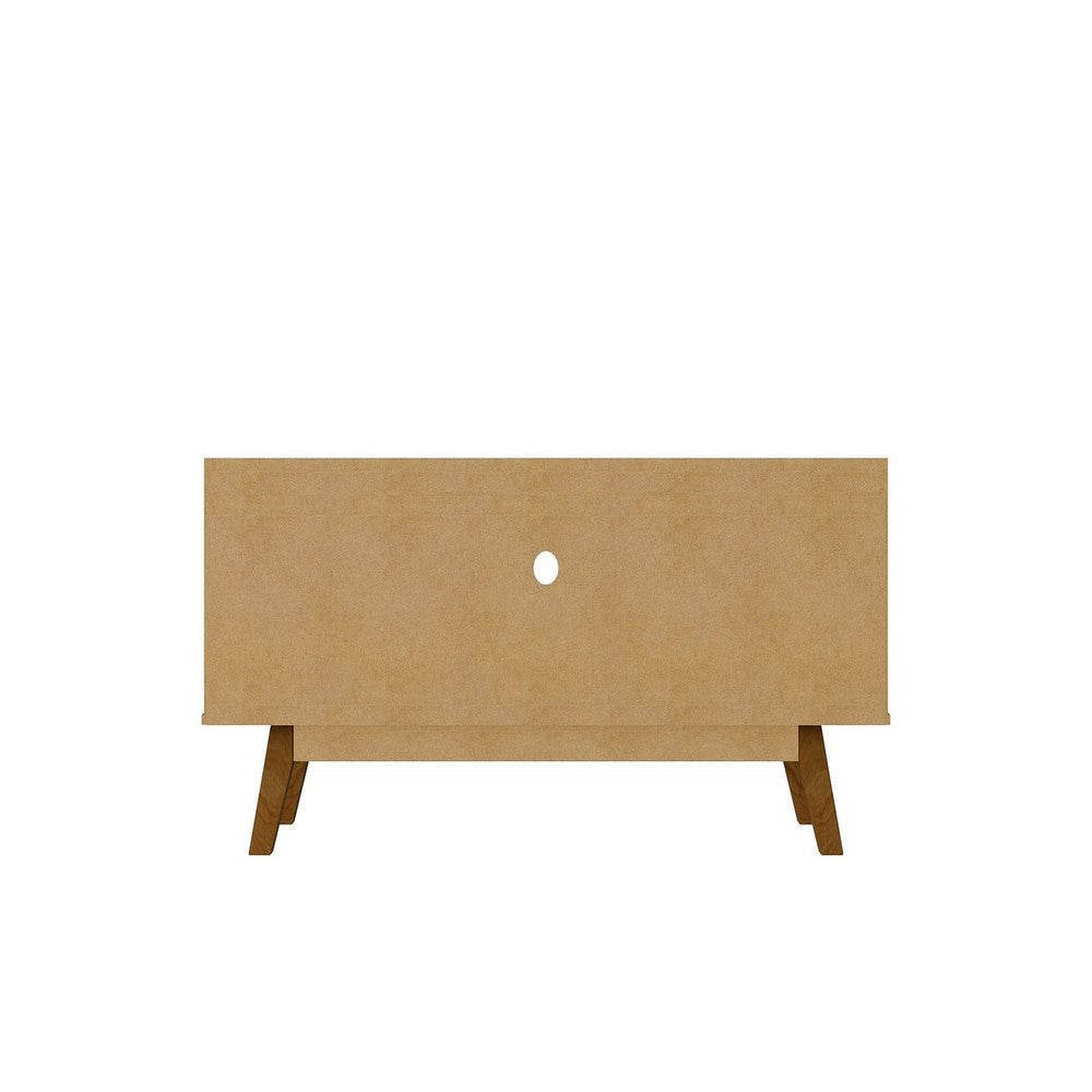Mid-Century Modern Marcus 53.14 TV Stand with Solid Wood Legs in Grey and Nature MHC-259BMC50