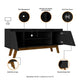 Mid-Century Modern Marcus 53.14 TV Stand with Solid Wood Legs in Matte Black MHC-259BMC8