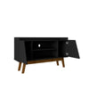 Mid-Century Modern Marcus 53.14 TV Stand with Solid Wood Legs in Matte Black MHC-259BMC8