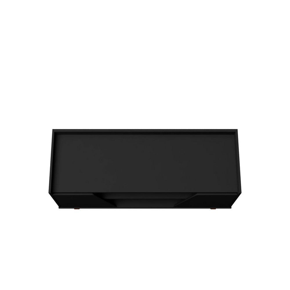 Mid-Century Modern Marcus 53.14 TV Stand with Solid Wood Legs in Matte Black MHC-259BMC8