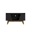 Mid-Century Modern Marcus 53.14 TV Stand with Solid Wood Legs in  Matte Black