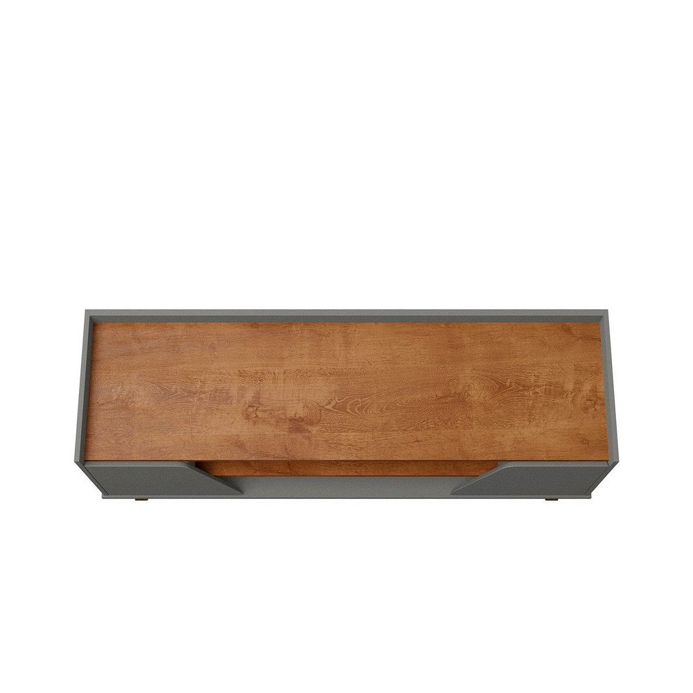 Mid-Century Modern Marcus 62.99 TV Stand with Solid Wood Legs in Grey and Nature MHC-260BMC50