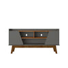Mid-Century Modern Marcus 62.99 TV Stand with Solid Wood Legs in Grey and Nature