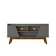 Mid-Century Modern Marcus 62.99 TV Stand with Solid Wood Legs in Grey and Nature