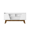 Mid-Century Modern Marcus 62.99 TV Stand with Solid Wood Legs in White