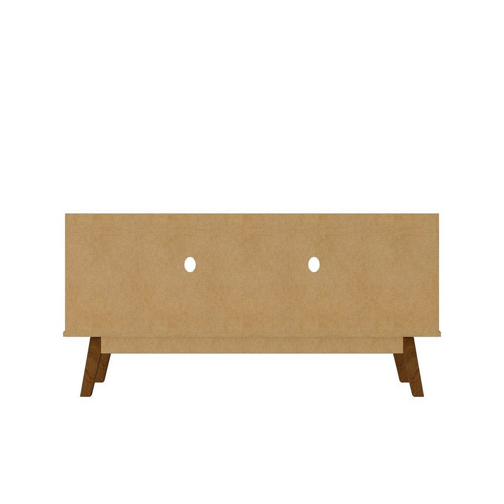 Mid-Century Modern Marcus 62.99 TV Stand with Solid Wood Legs in White MHC-260BMC6