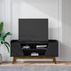 Mid-Century Modern Marcus 62.99 TV Stand with Solid Wood Legs in  Matte Black